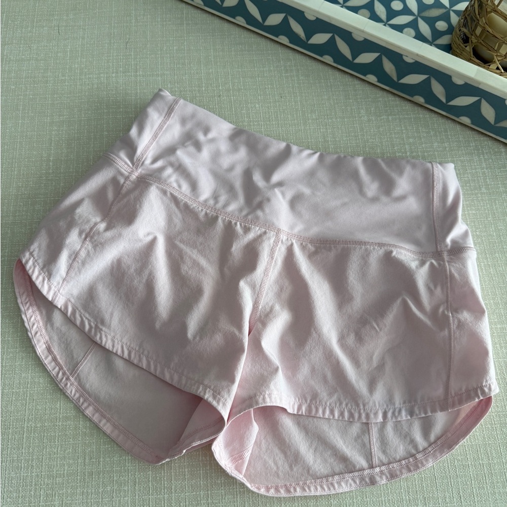 Pink Speed Up MidRise Lined Short 2.5” Gentle worn in a non-smoking home
